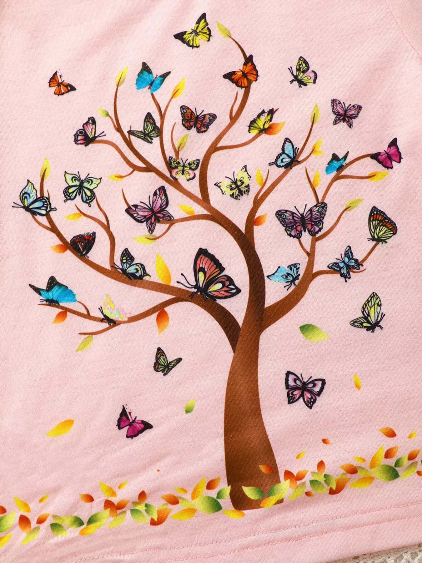 Children's Butterfly Tree Graphic Casual T-Shirt - Seedandsoulful
