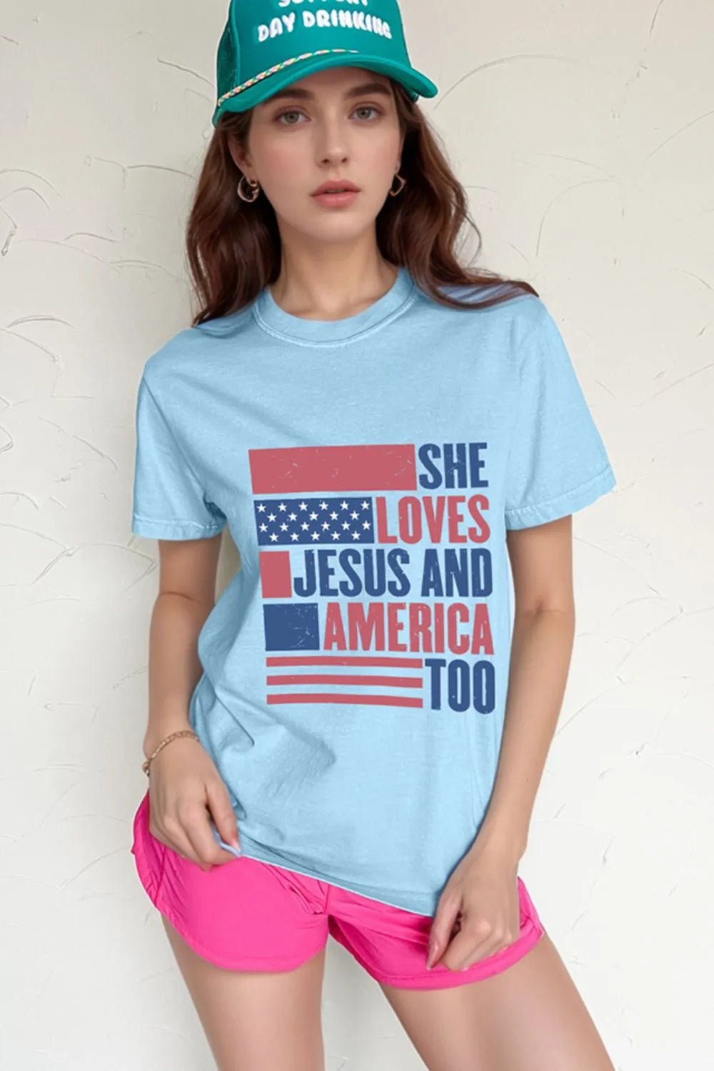 Patriotic US Flag Round Neck Short Sleeve T-Shirt - Seedandsoulful