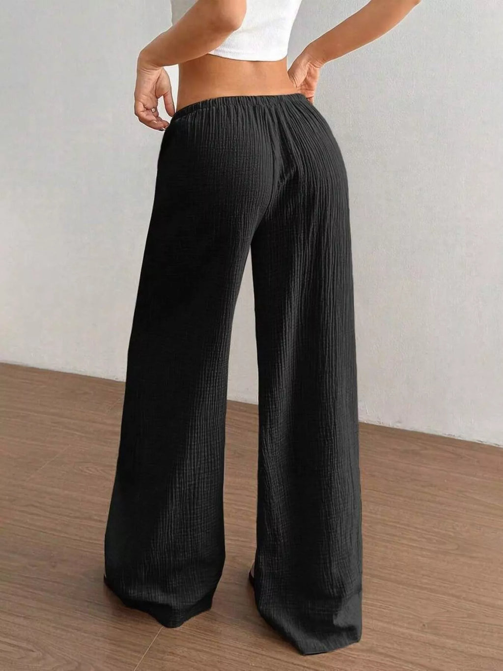 Full Size Drawstring Wide Leg Pants Plus Size - Seedandsoulful