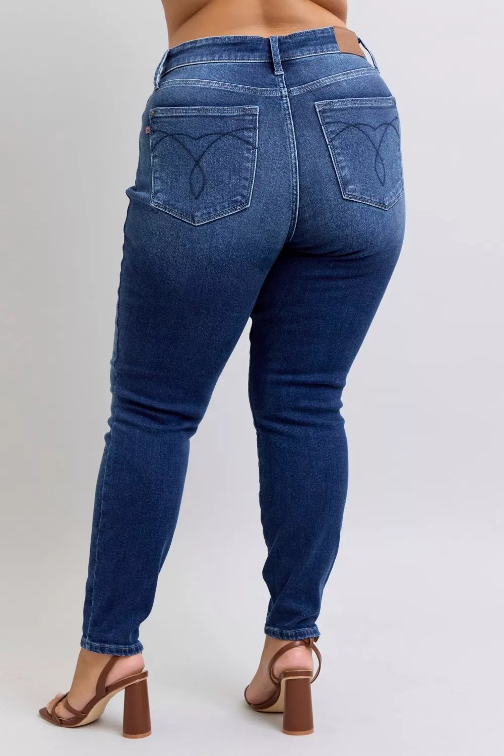 Judy Blue Full Size Washed Thermal Skinny Jeans Plus Size - Seedandsoulful