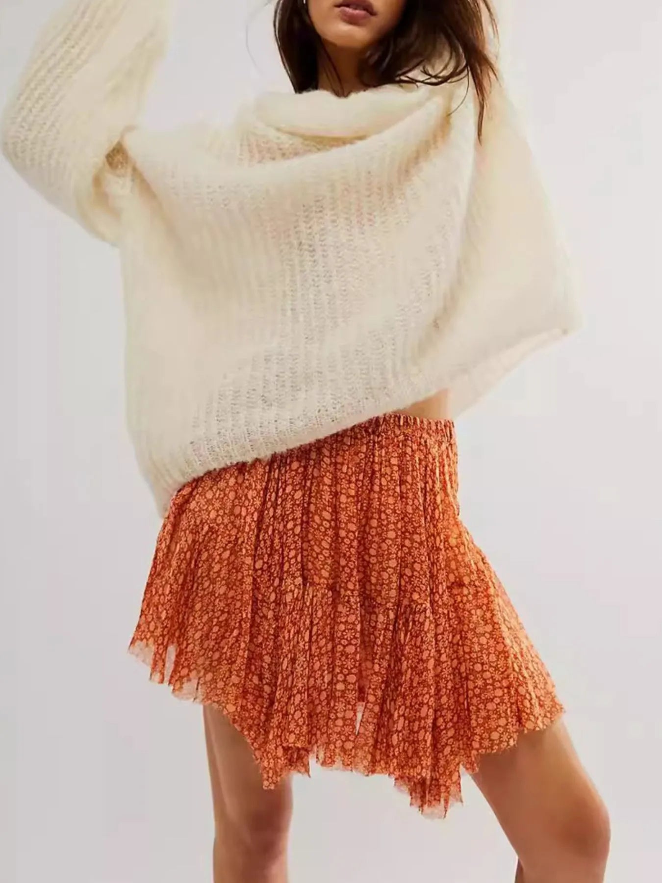 Floral Print Mini Skirt - Seedandsoulful