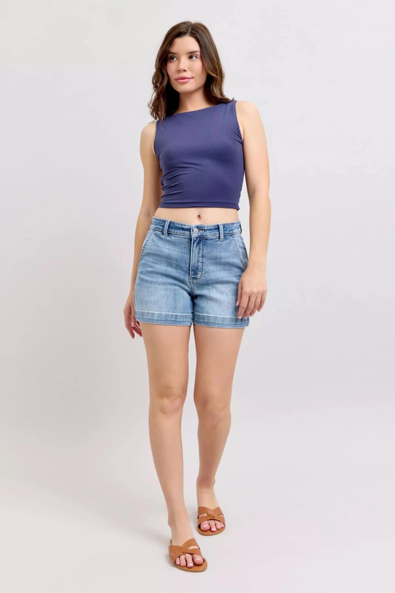 Judy Blue Mid Rise Denim Shorts - Seedandsoulful