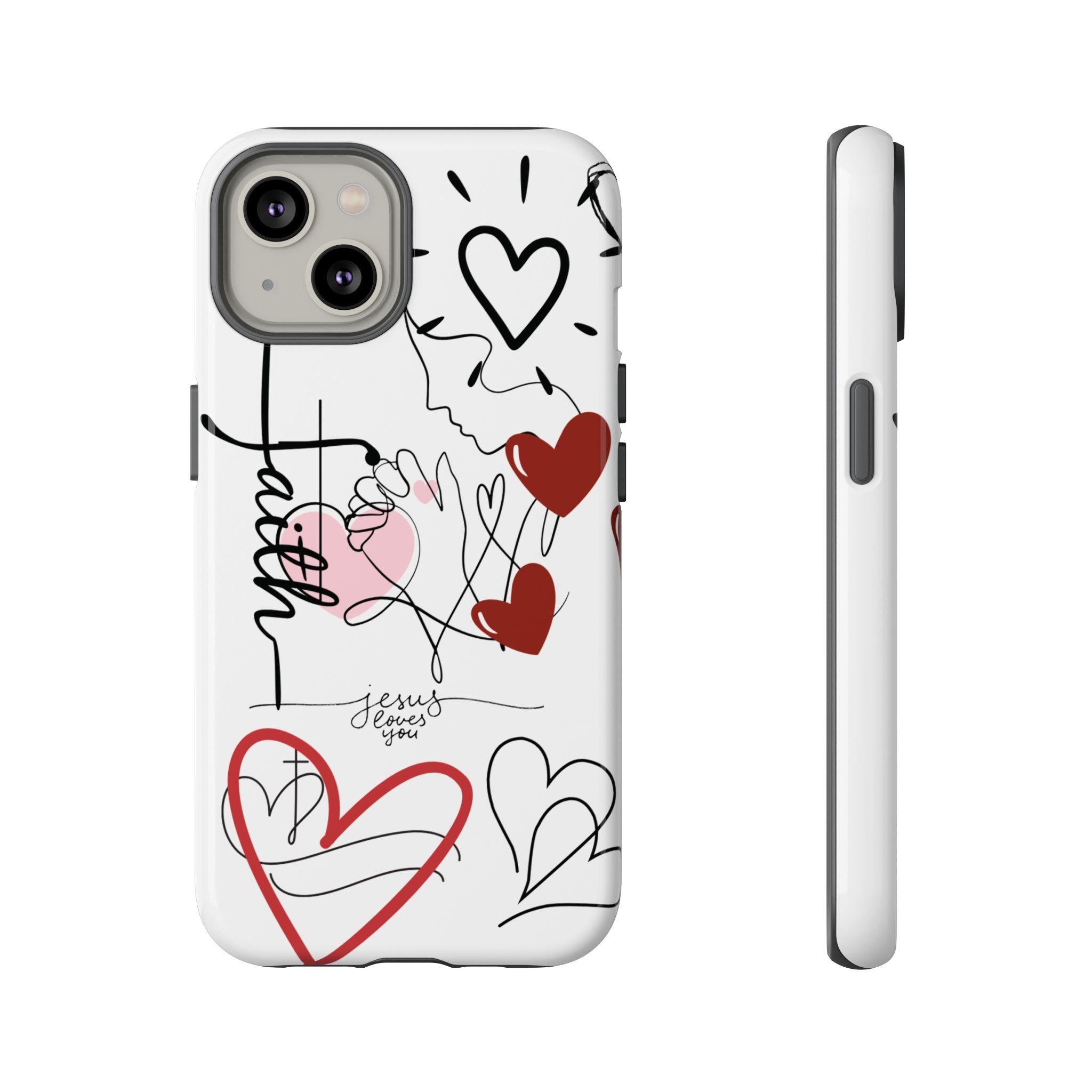Faith Hearts iPhone Case | Seedandsoulful Protective Phone Cover - Seedandsoulful