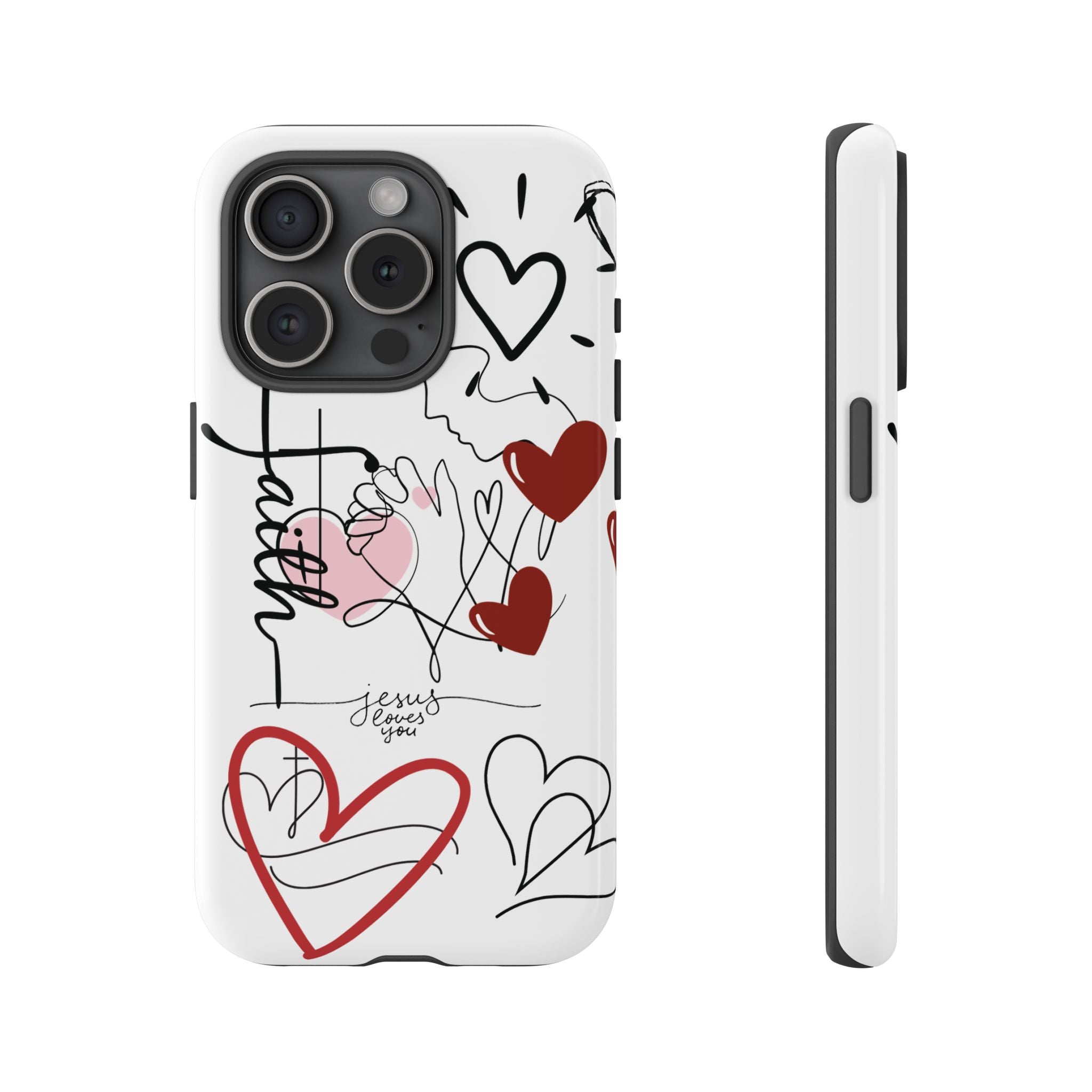 Faith Hearts iPhone Case | Seedandsoulful Protective Phone Cover - Seedandsoulful