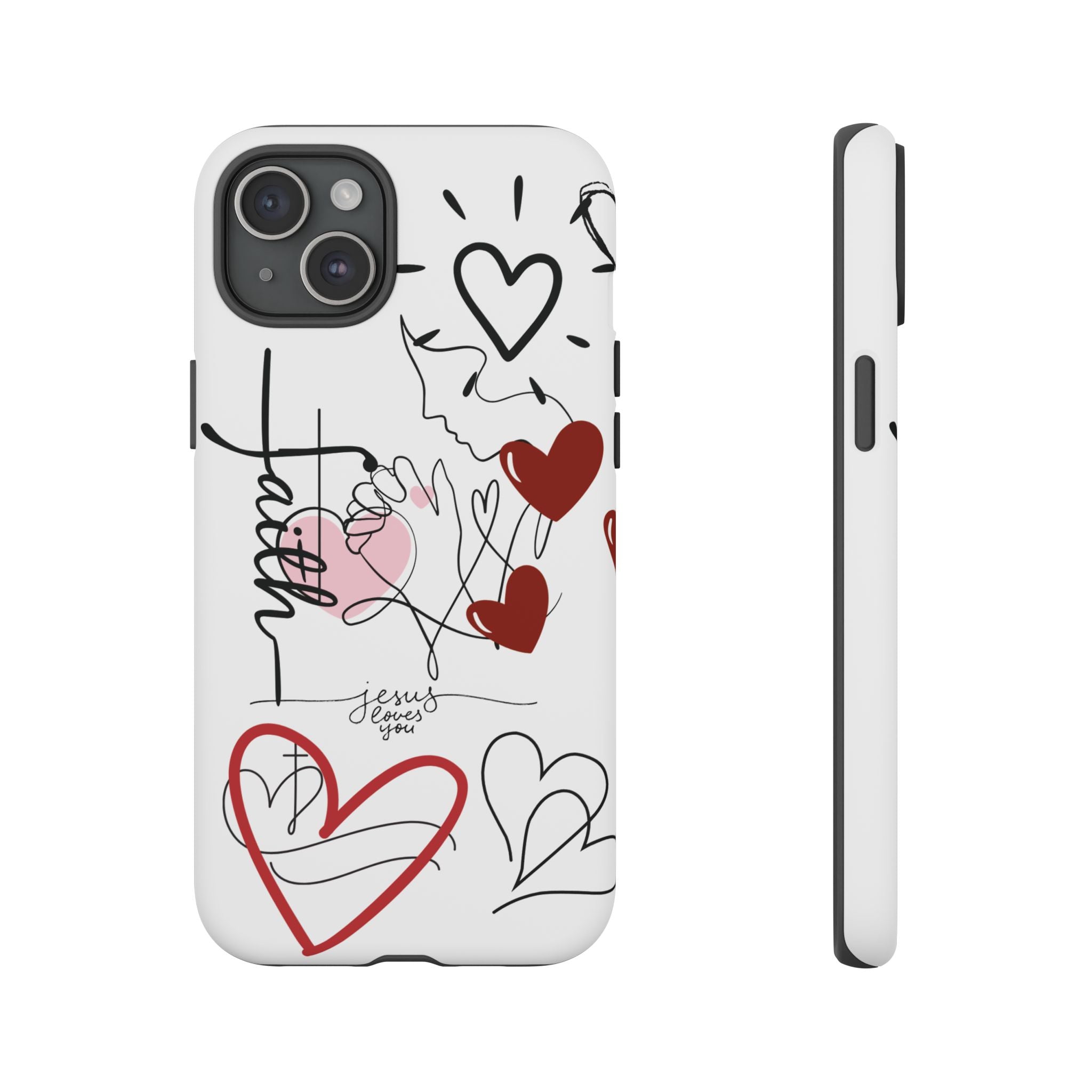 Faith Hearts iPhone Case | Seedandsoulful Protective Phone Cover - Seedandsoulful