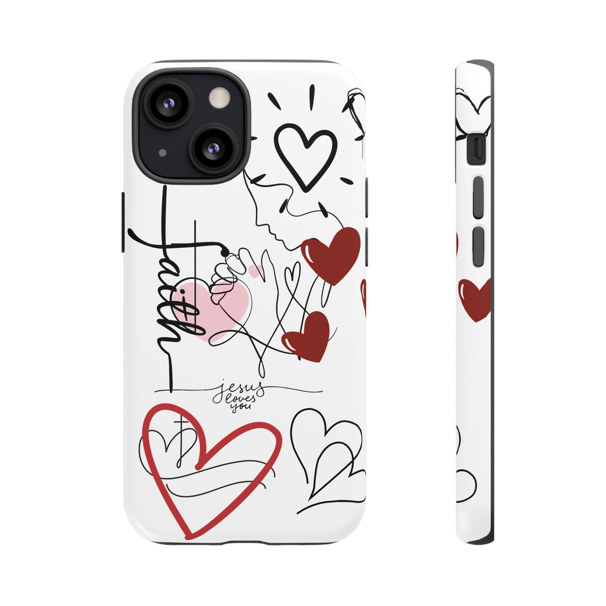 Faith Hearts iPhone Case | Seedandsoulful Protective Phone Cover - Seedandsoulful