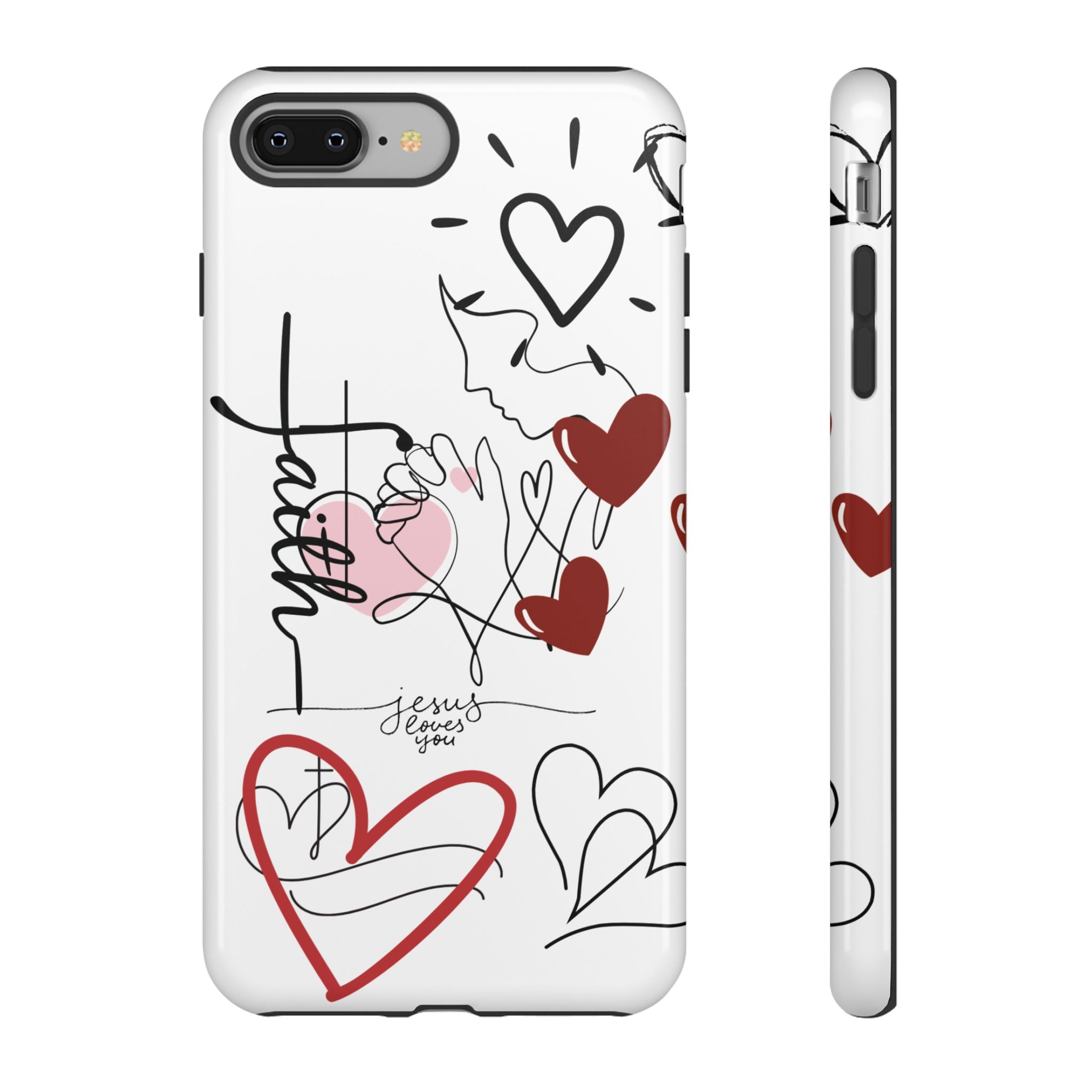 Faith Hearts iPhone Case | Seedandsoulful Protective Phone Cover - Seedandsoulful