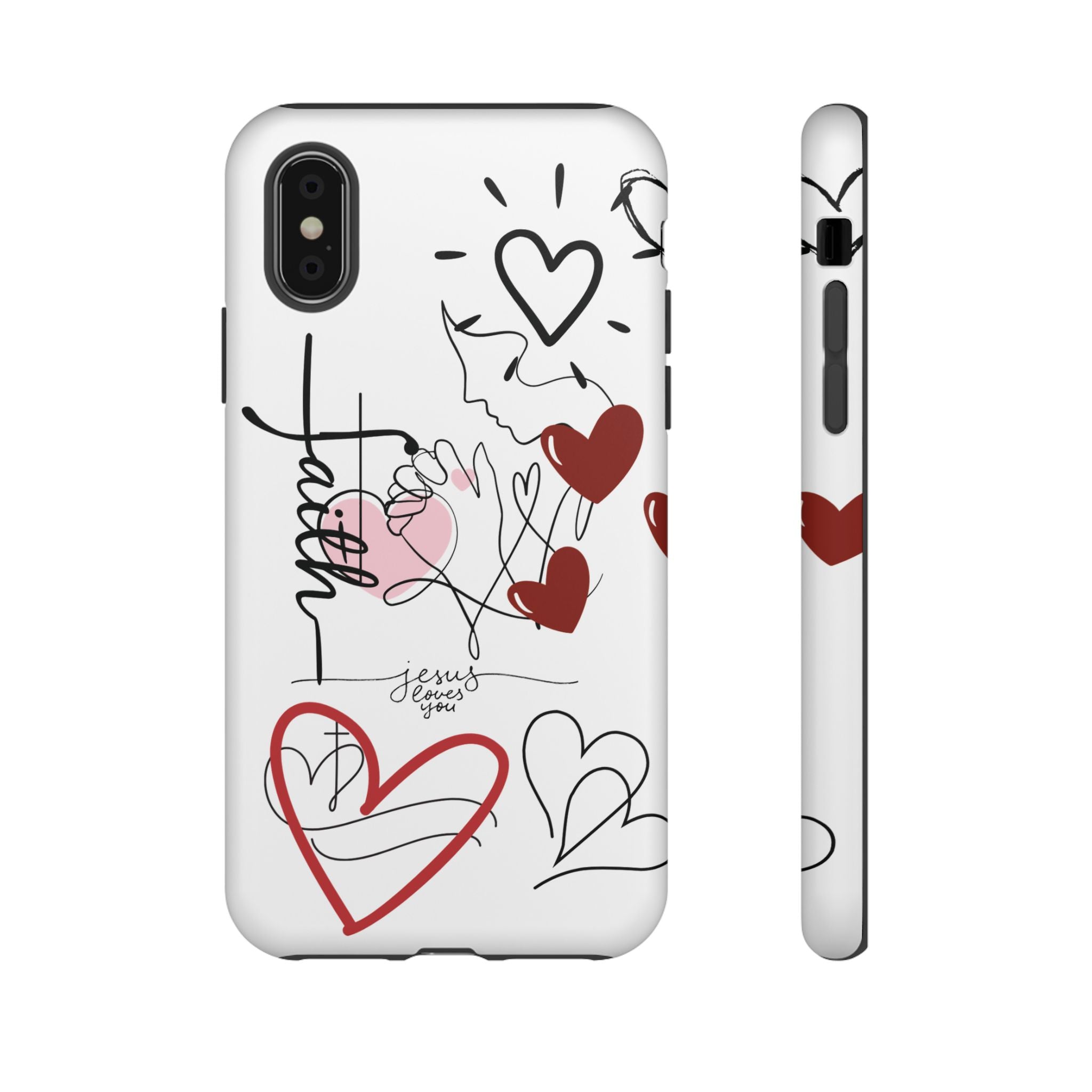 Faith Hearts iPhone Case | Seedandsoulful Protective Phone Cover - Seedandsoulful