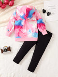 Children's Tie - Dye Graphic Hoodie & Pants Set - Seedandsoulful