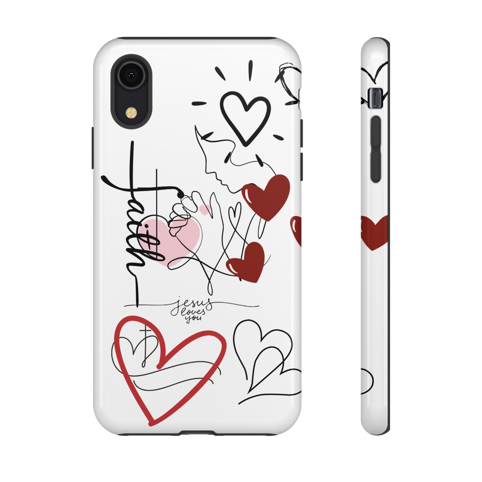 Faith Hearts iPhone Case | Seedandsoulful Protective Phone Cover - Seedandsoulful