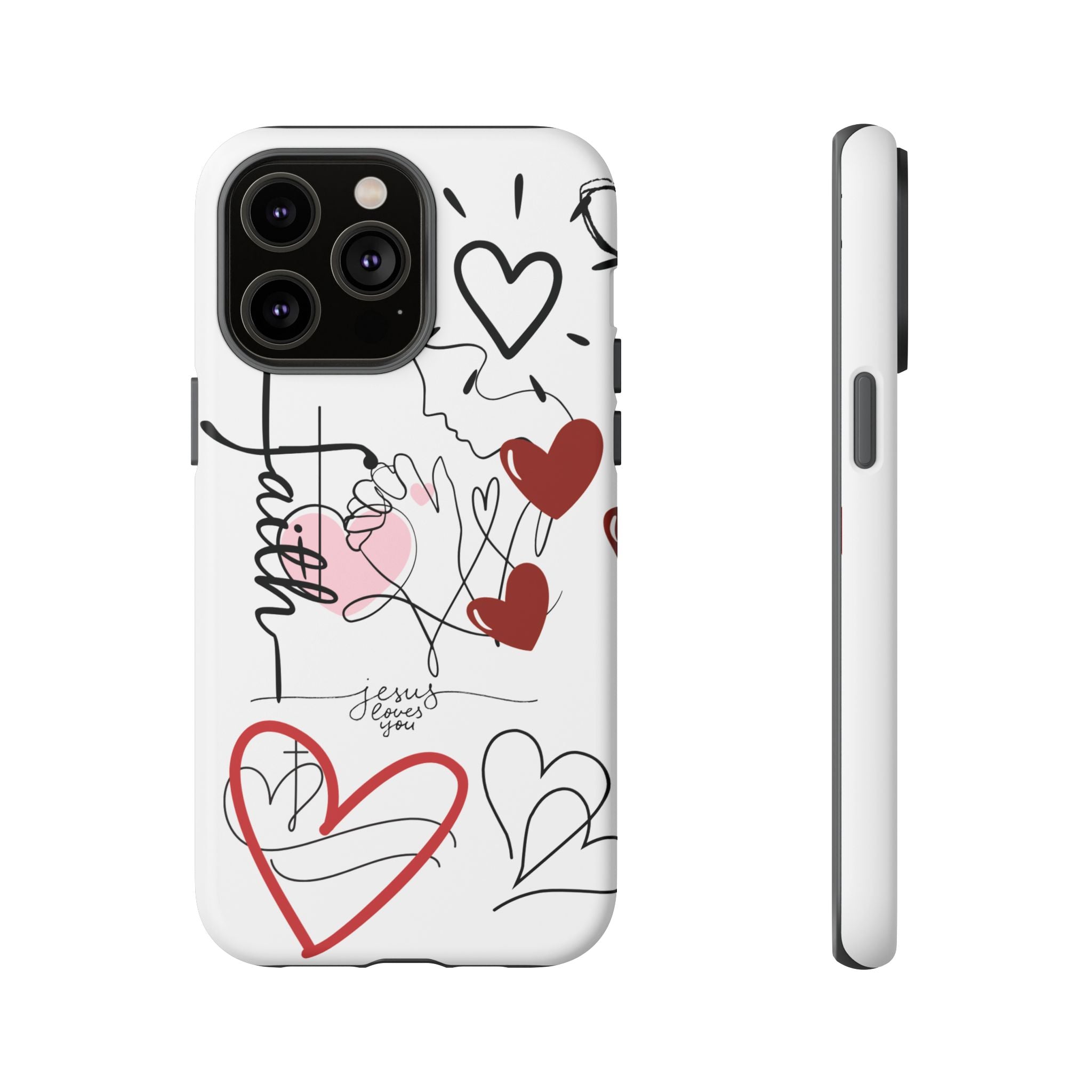 Faith Hearts iPhone Case | Seedandsoulful Protective Phone Cover - Seedandsoulful