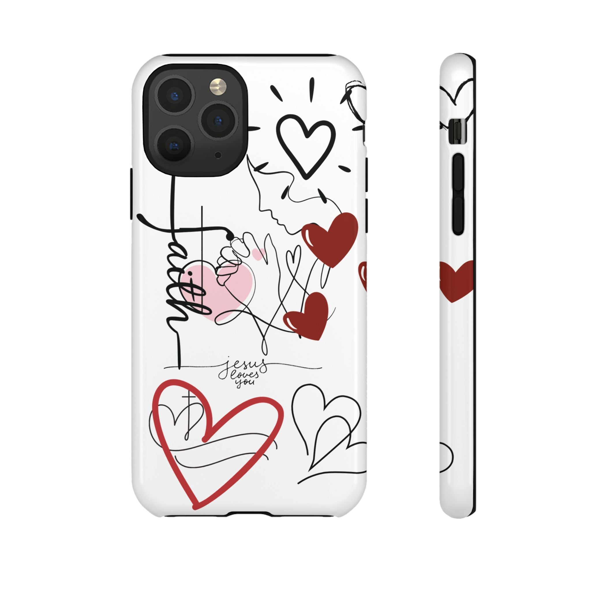Faith Hearts iPhone Case | Seedandsoulful Protective Phone Cover - Seedandsoulful