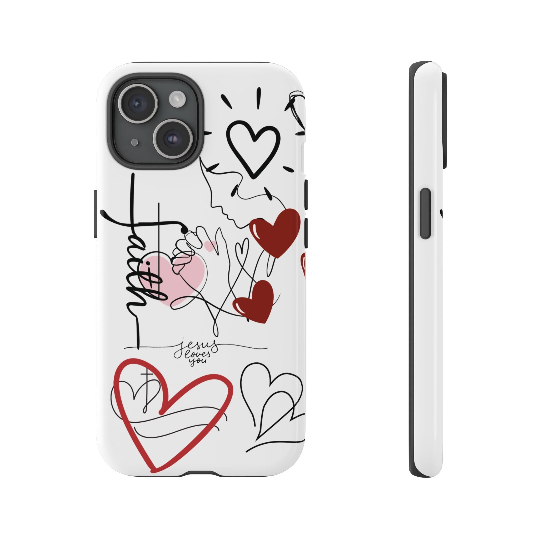 Faith Hearts iPhone Case | Seedandsoulful Protective Phone Cover - Seedandsoulful