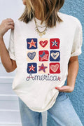 American Heart Star Checkered Graphic Tee - Seedandsoulful