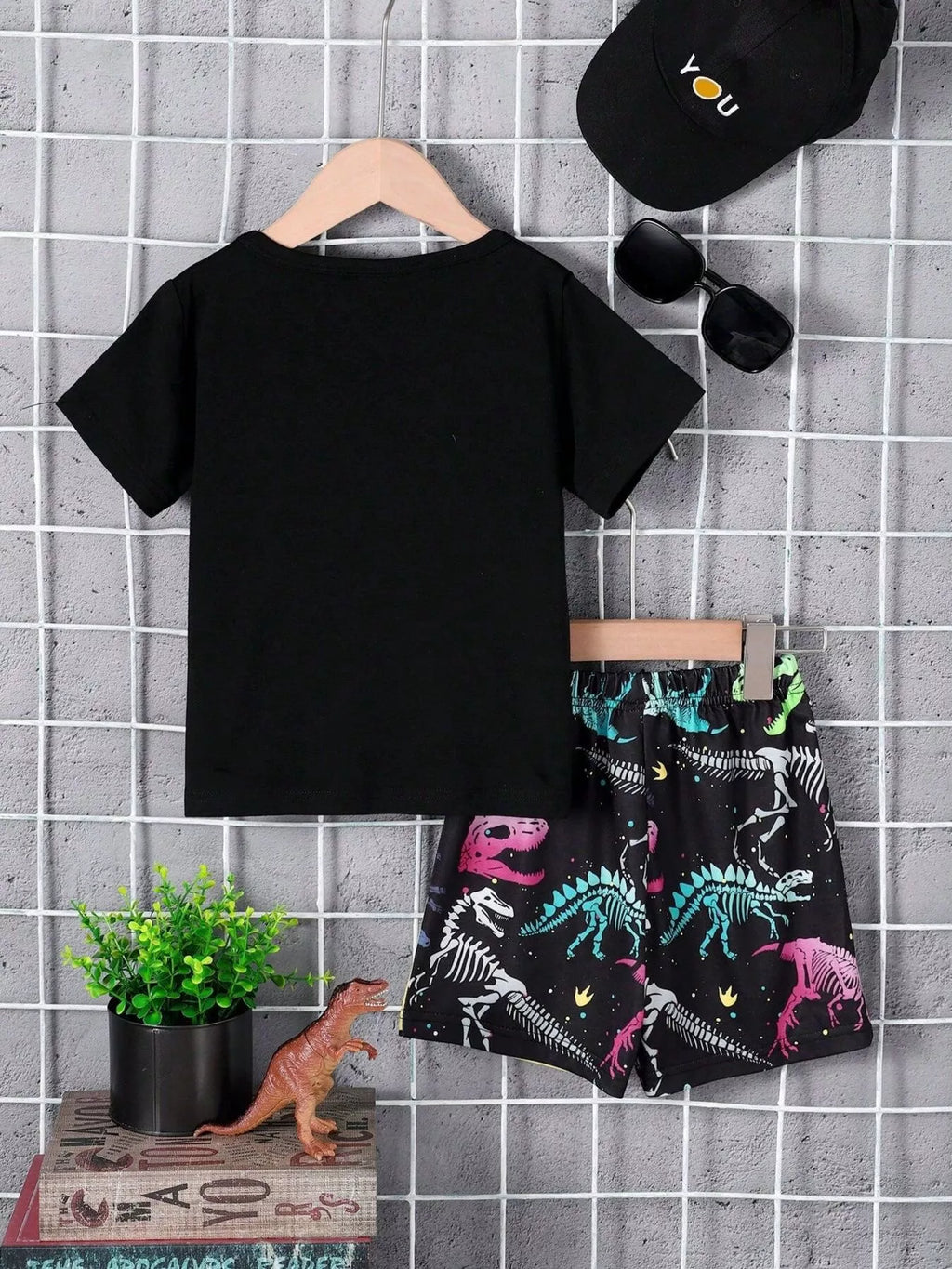 Children's Mommy's Little Boy Dinosaur Print Casual Set - Seedandsoulful