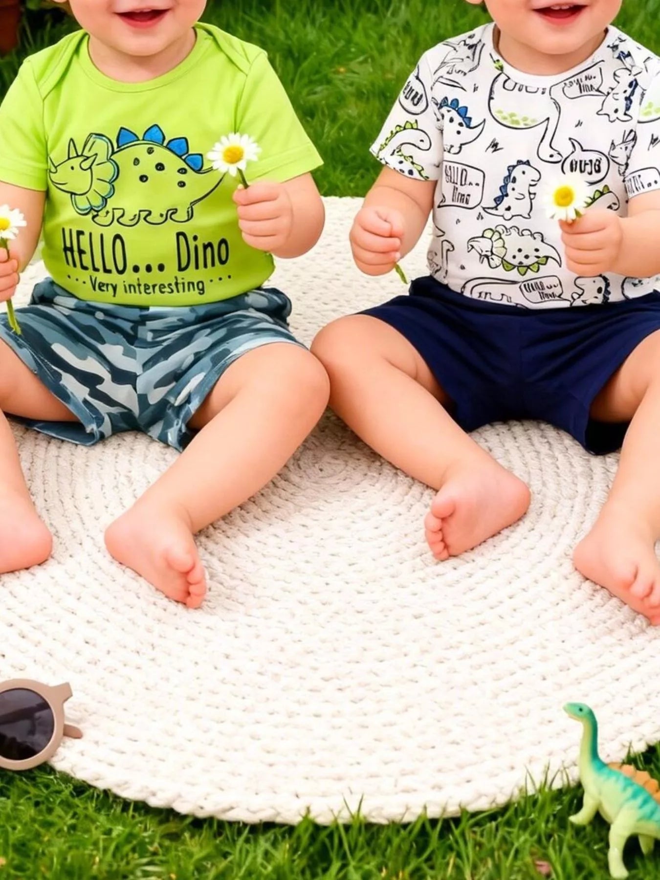 2 Piece Dino - Themed Baby Outfit Set - Seedandsoulful