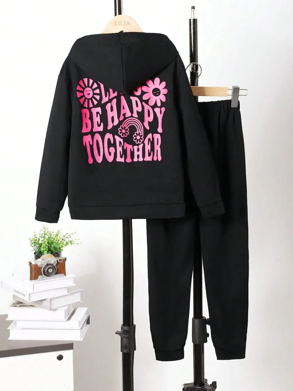 Children's Graphic Long Sleeve Hoodie and Pants Set - Seedandsoulful