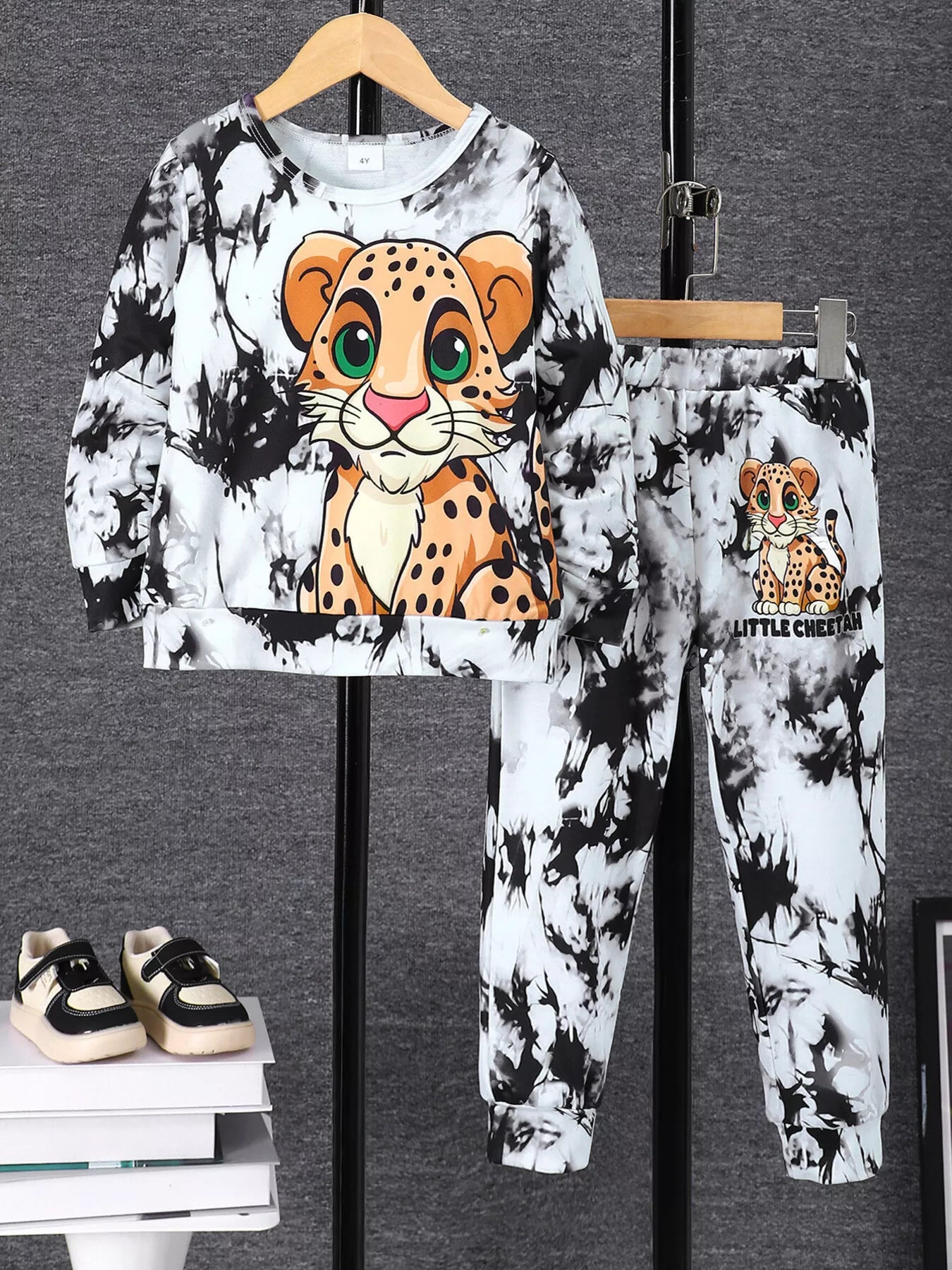 Children's Cheetah Tie - Dye Top and Pants Set - Seedandsoulful