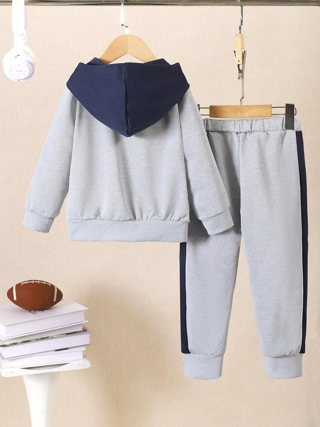 Children's Football Graphic Hoodie & Pants Set - Seedandsoulful