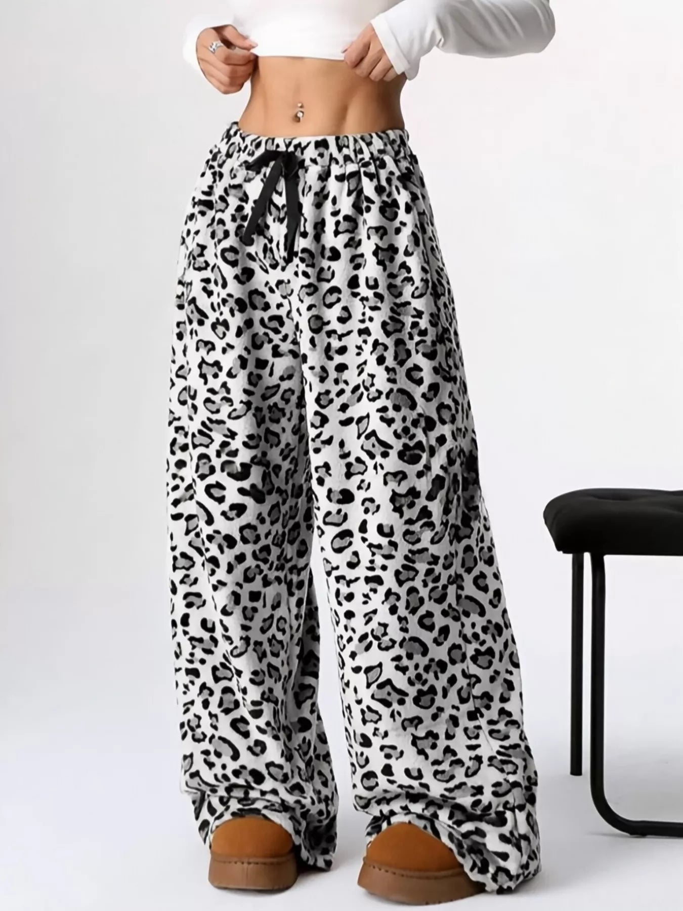 Leopard Wide Leg Pants - Seedandsoulful