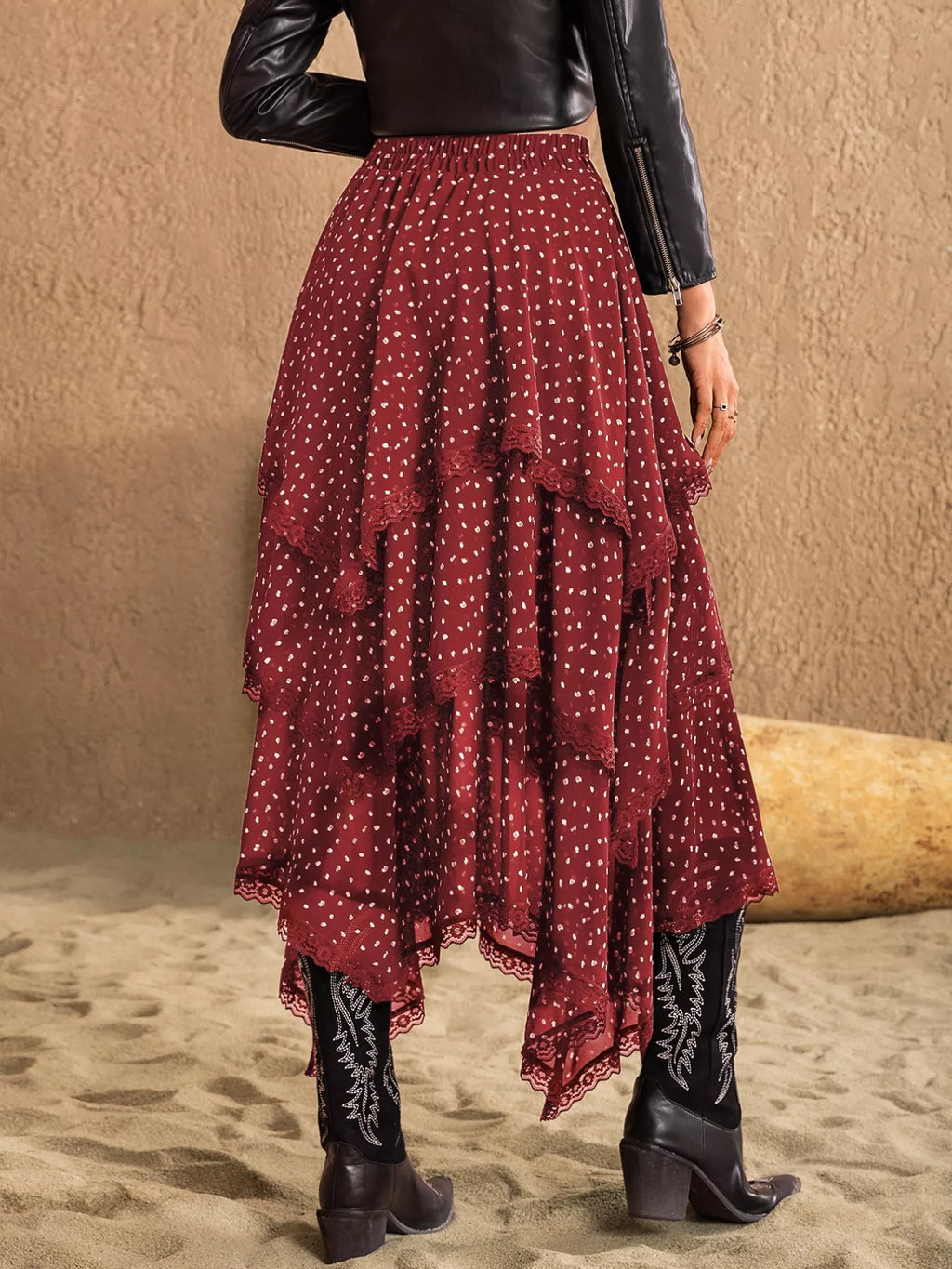 Lace Detail Layered Skirt - Seedandsoulful