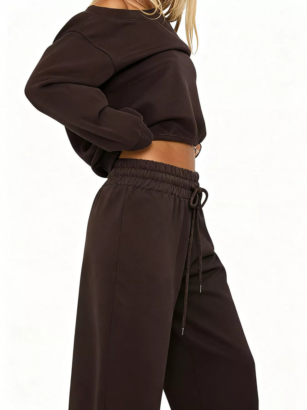 Boat Neck Long Sleeve Sweatshirt and Pants Set - Seedandsoulful