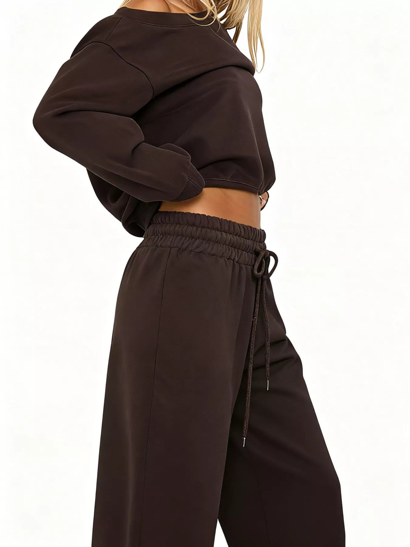 Boat Neck Long Sleeve Sweatshirt and Pants Set - Seedandsoulful
