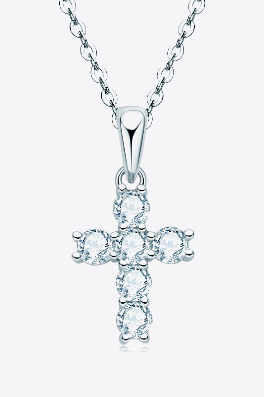 925 Sterling Silver Cross Moissanite Pendant Necklace - Seedandsoulful