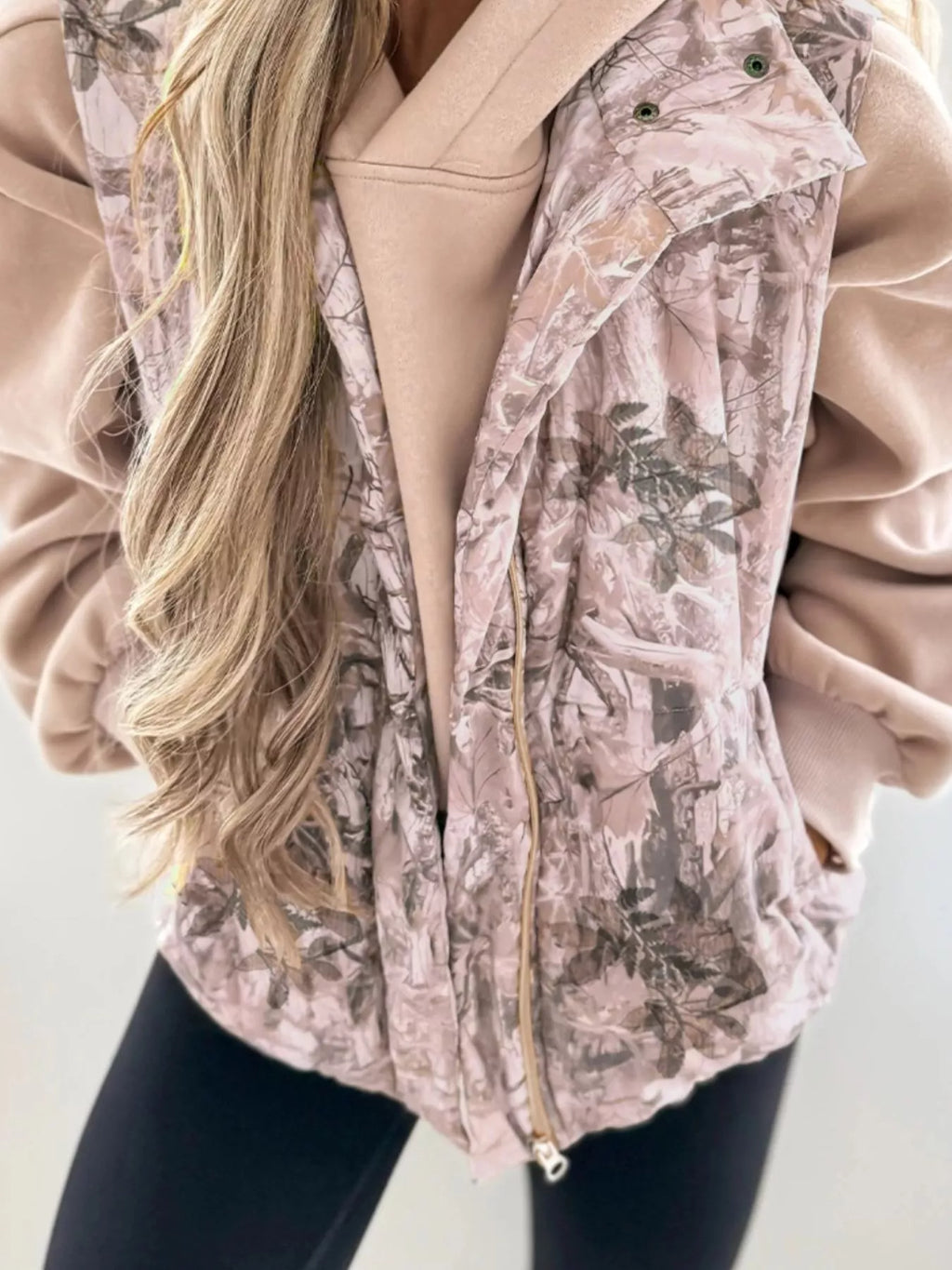 Lightweight Leaf Print Vest Coat - Seedandsoulful