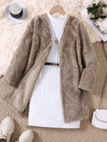 Children's Textured Sweater Dress and Open Front Cardigan Set - Seedandsoulful