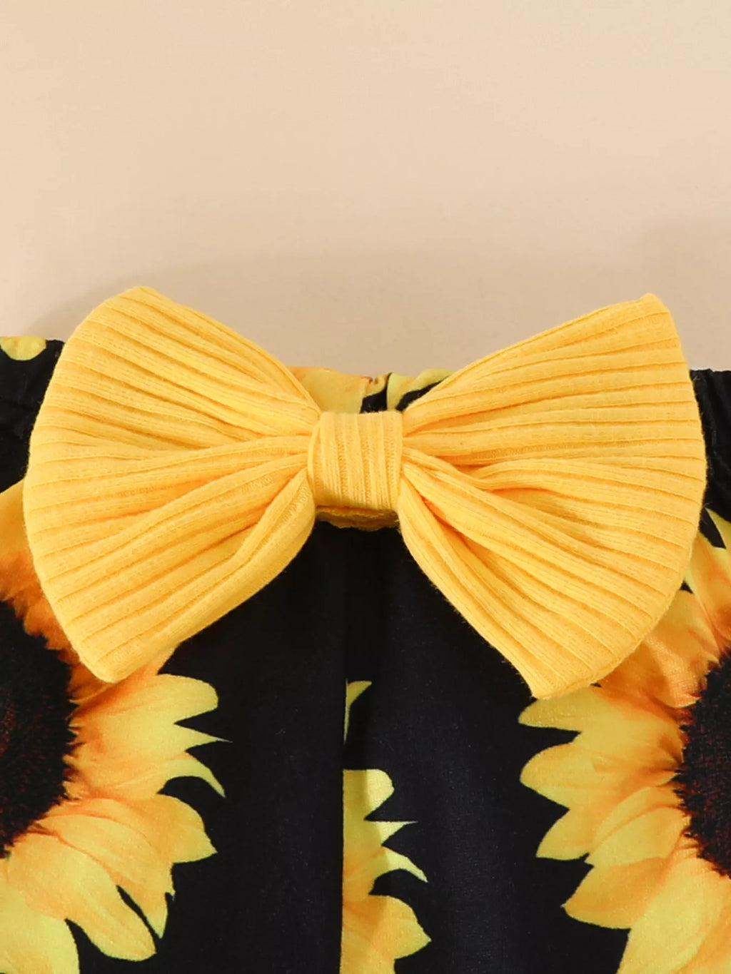 Children's Ruffled Ribbed Top and Sunflower Pants Set - Seedandsoulful