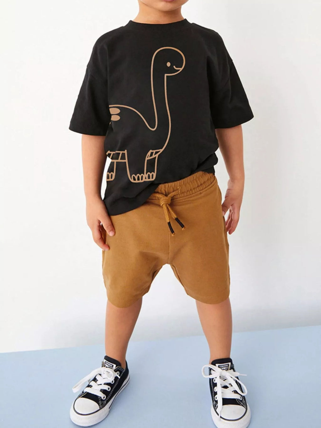 Children's Dinosaur Graphic Tee and Shorts Set - Seedandsoulful