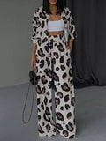 Leopard Print Relaxed Fit Shirt and Pants Two - Piece Set - Seedandsoulful