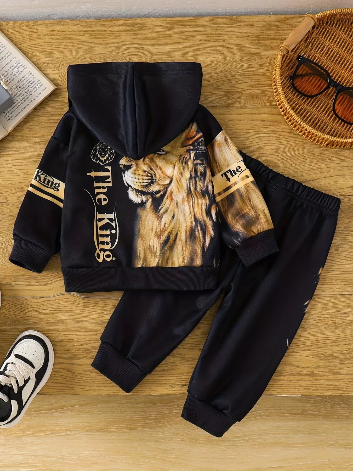 Children's Lion King Print Hoodie and Pants Set - Seedandsoulful