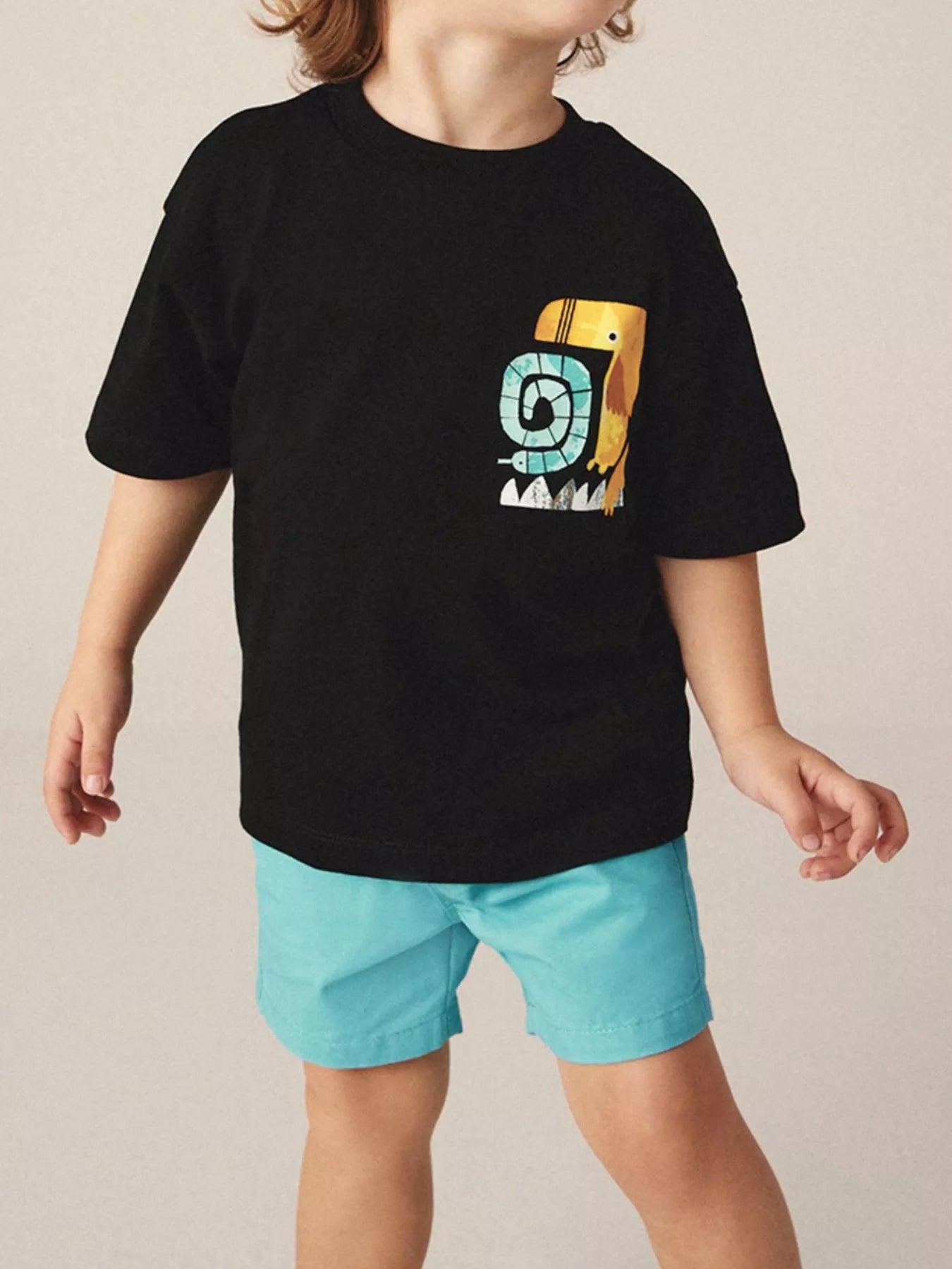 Children's Cartoon Graphic Tee and Shorts Set - Seedandsoulful