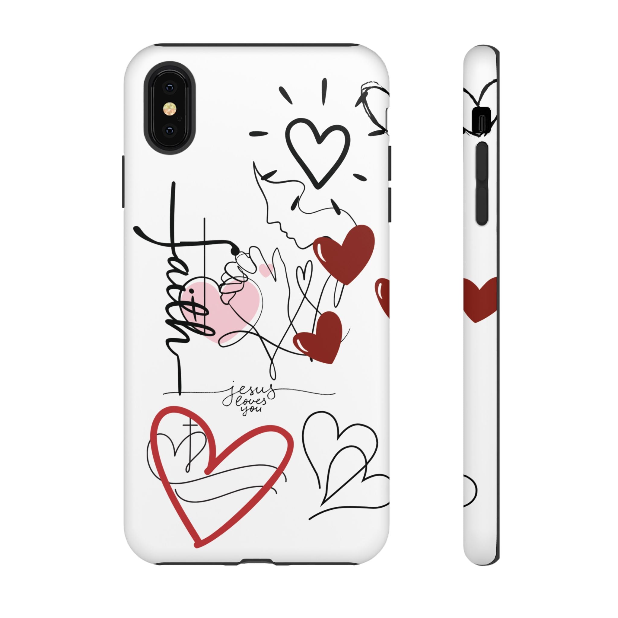 Faith Hearts iPhone Case | Seedandsoulful Protective Phone Cover - Seedandsoulful