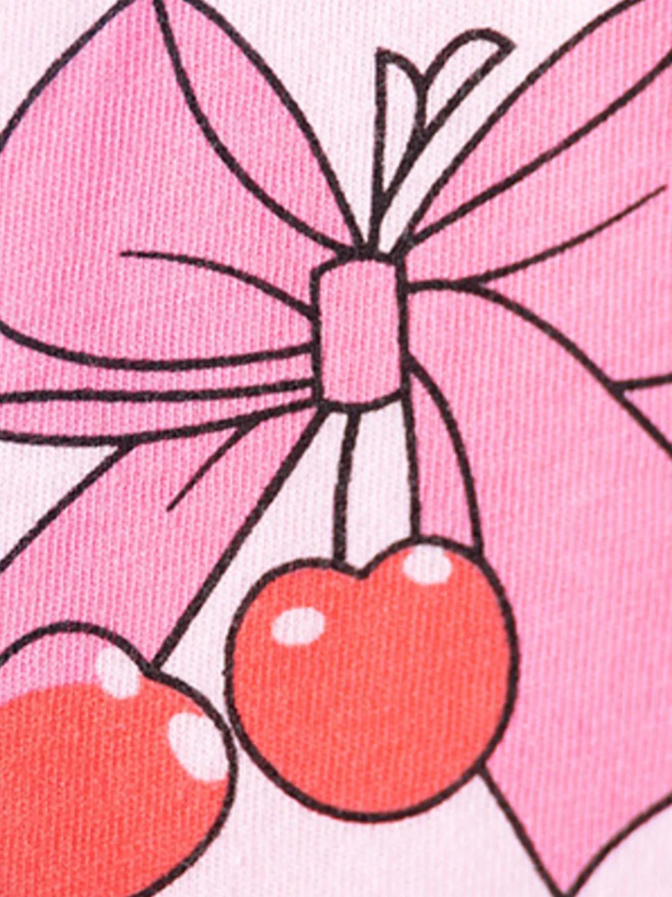 Children's Cherry Bowknot Print Ruffle Hem Dress - Seedandsoulful