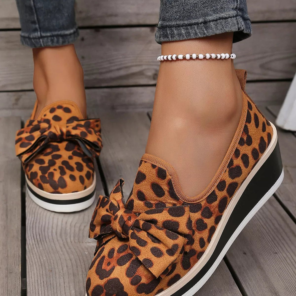 Leopard Print Platform Loafers - Seedandsoulful