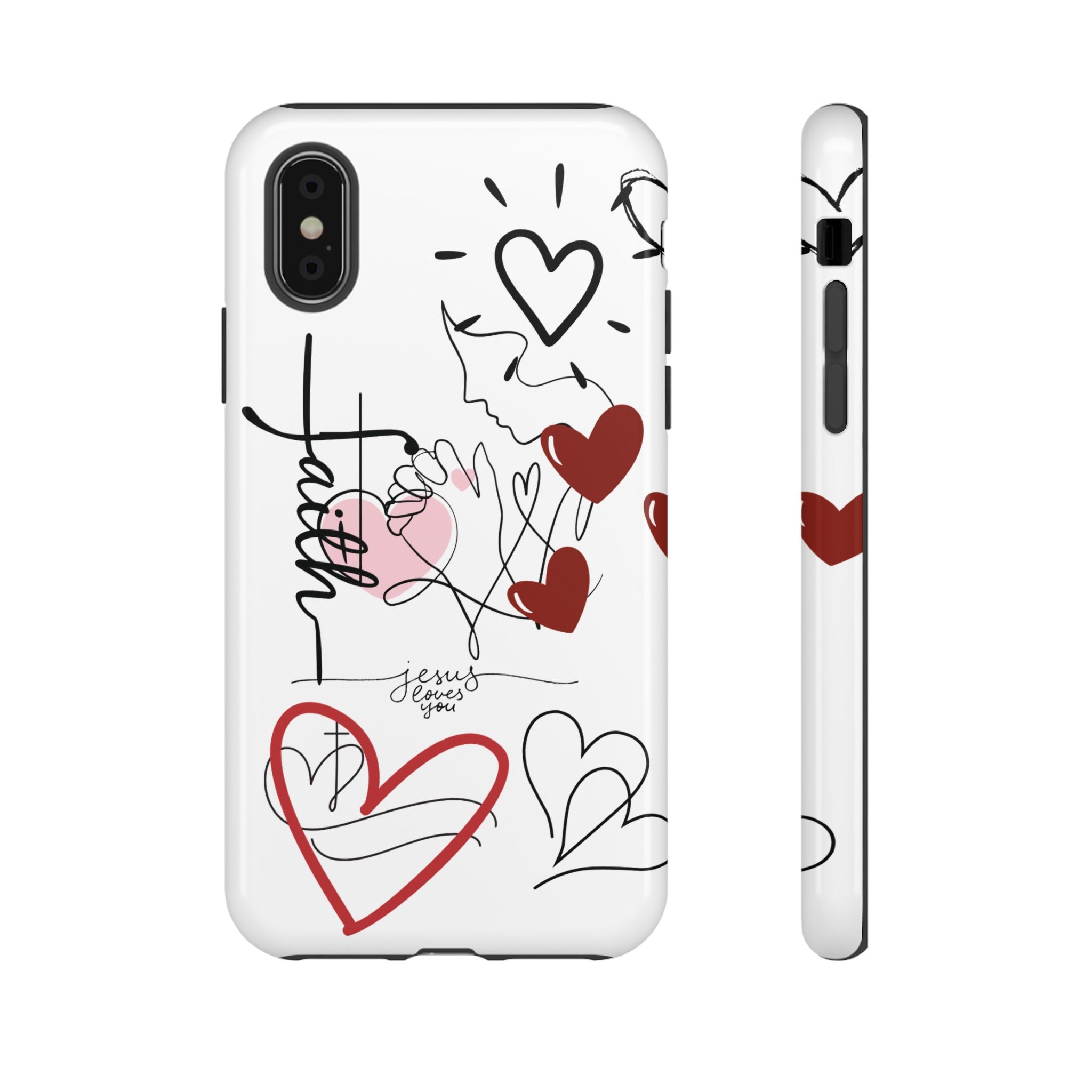 Faith Hearts iPhone Case | Seedandsoulful Protective Phone Cover - Seedandsoulful