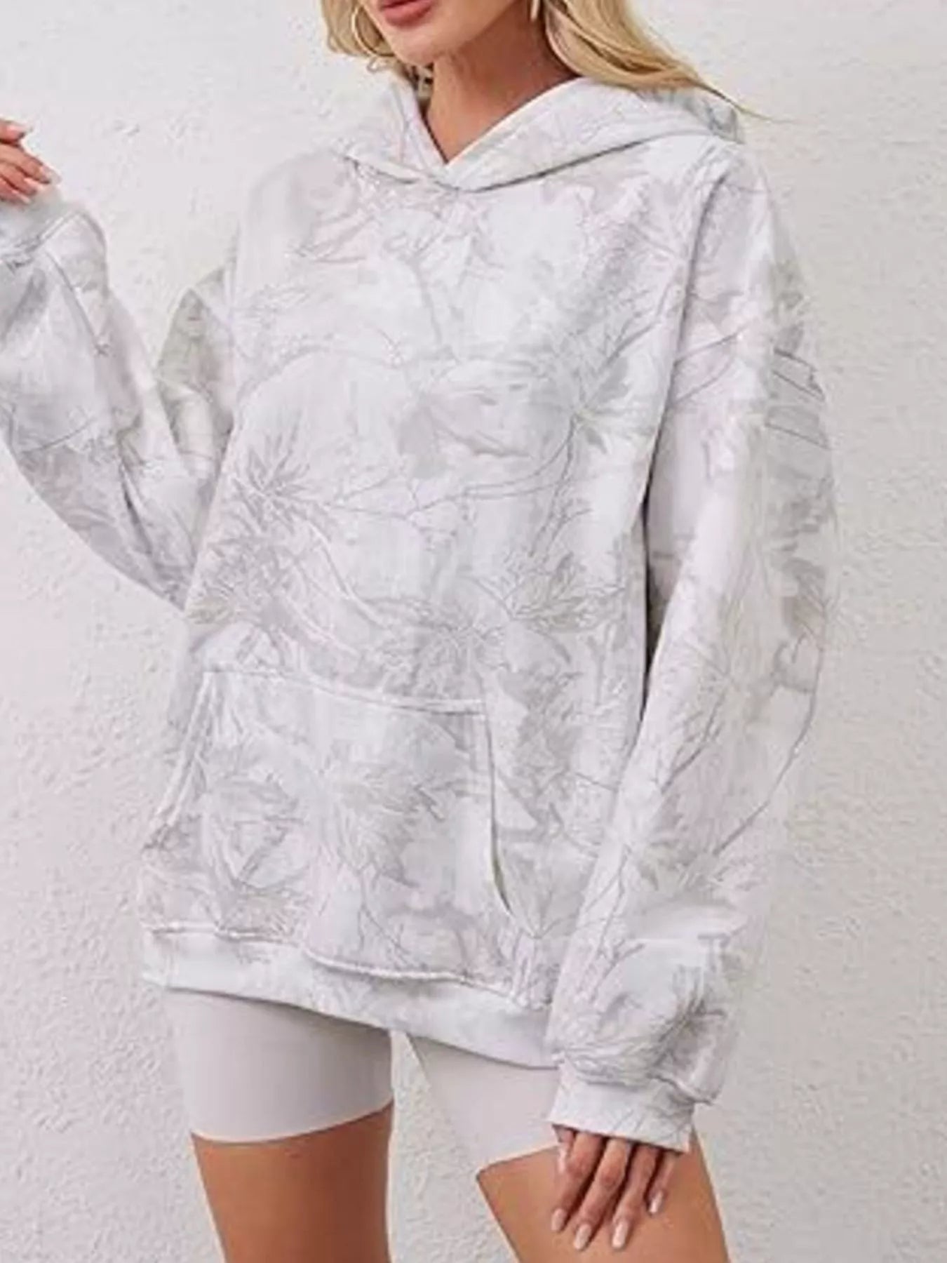 Full Size Kangaroo Pocket Long Sleeve Hoodie Plus Size - Seedandsoulful