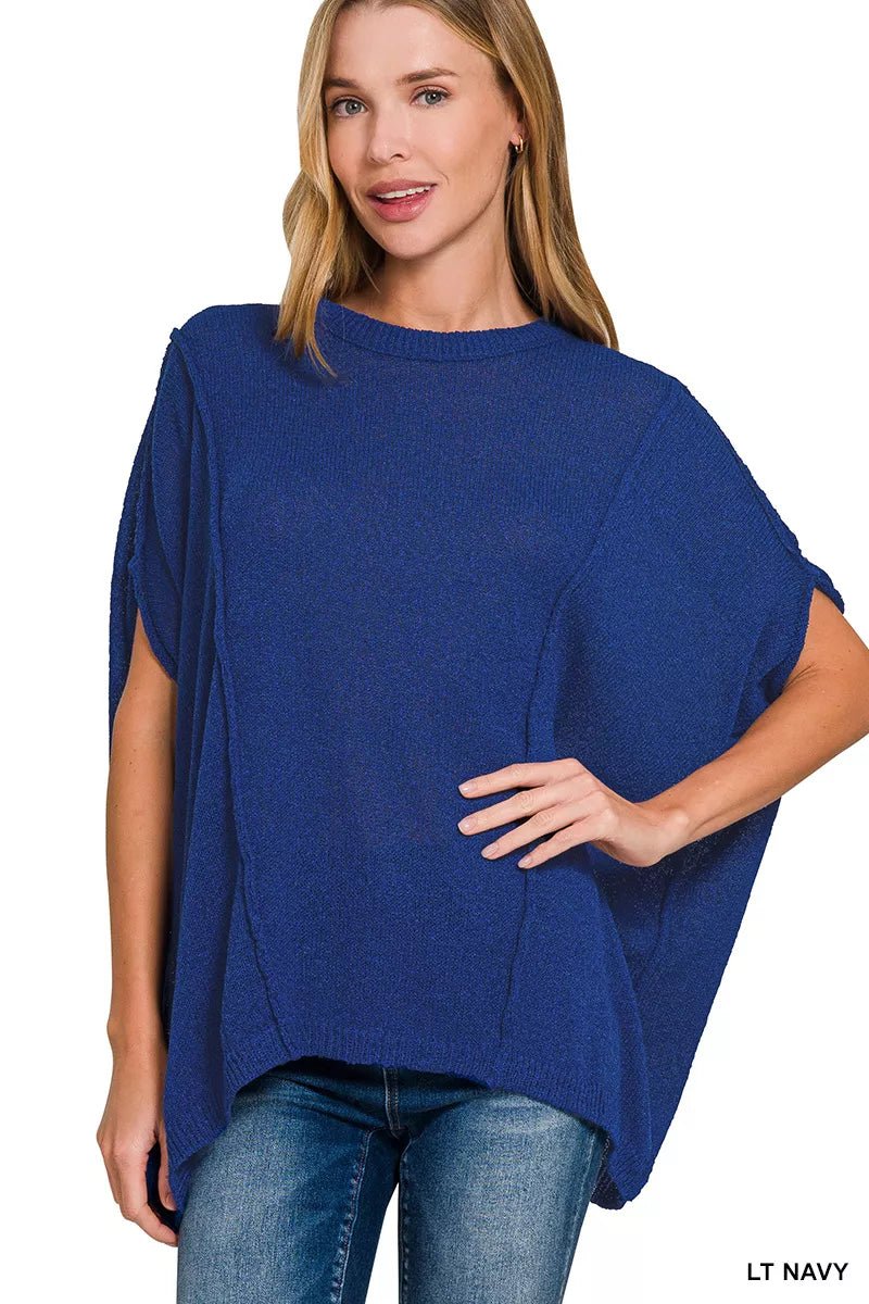 Zenana Drop Shoulder Short Sleeve Knit Top - Seedandsoulful