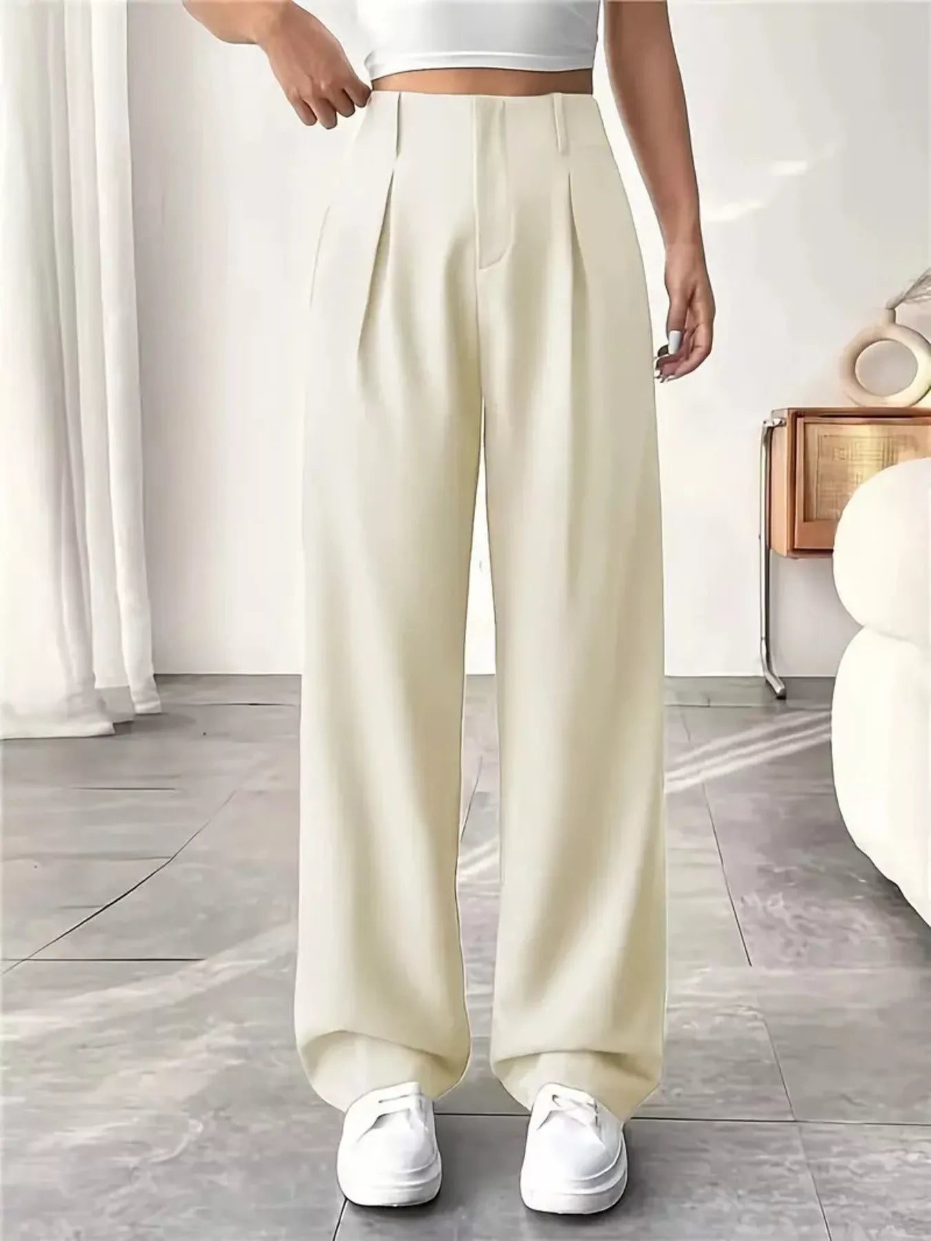 Wide Leg Pleated Pants - Seedandsoulful