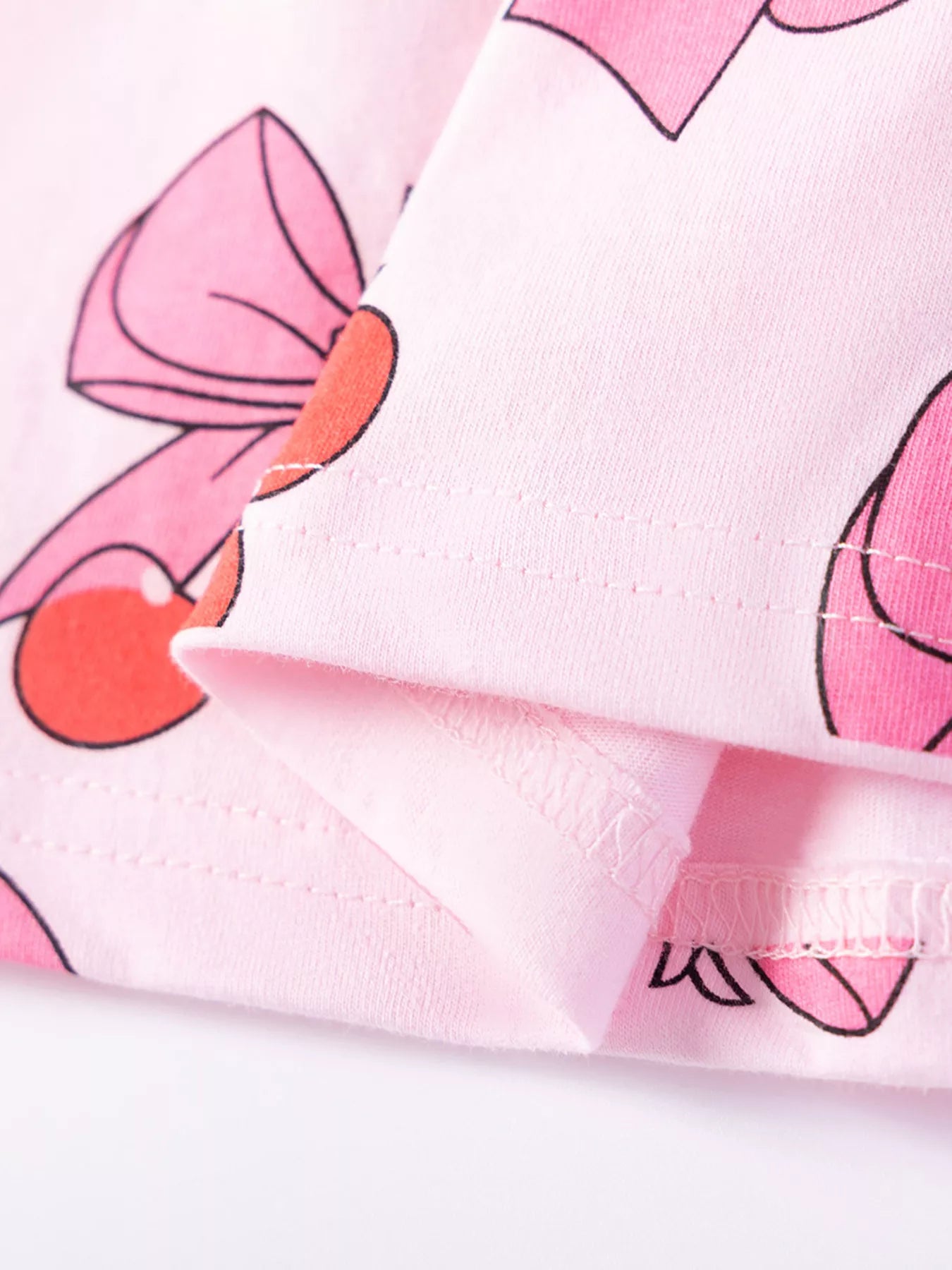 Children's Cherry Bowknot Print Ruffle Hem Dress - Seedandsoulful