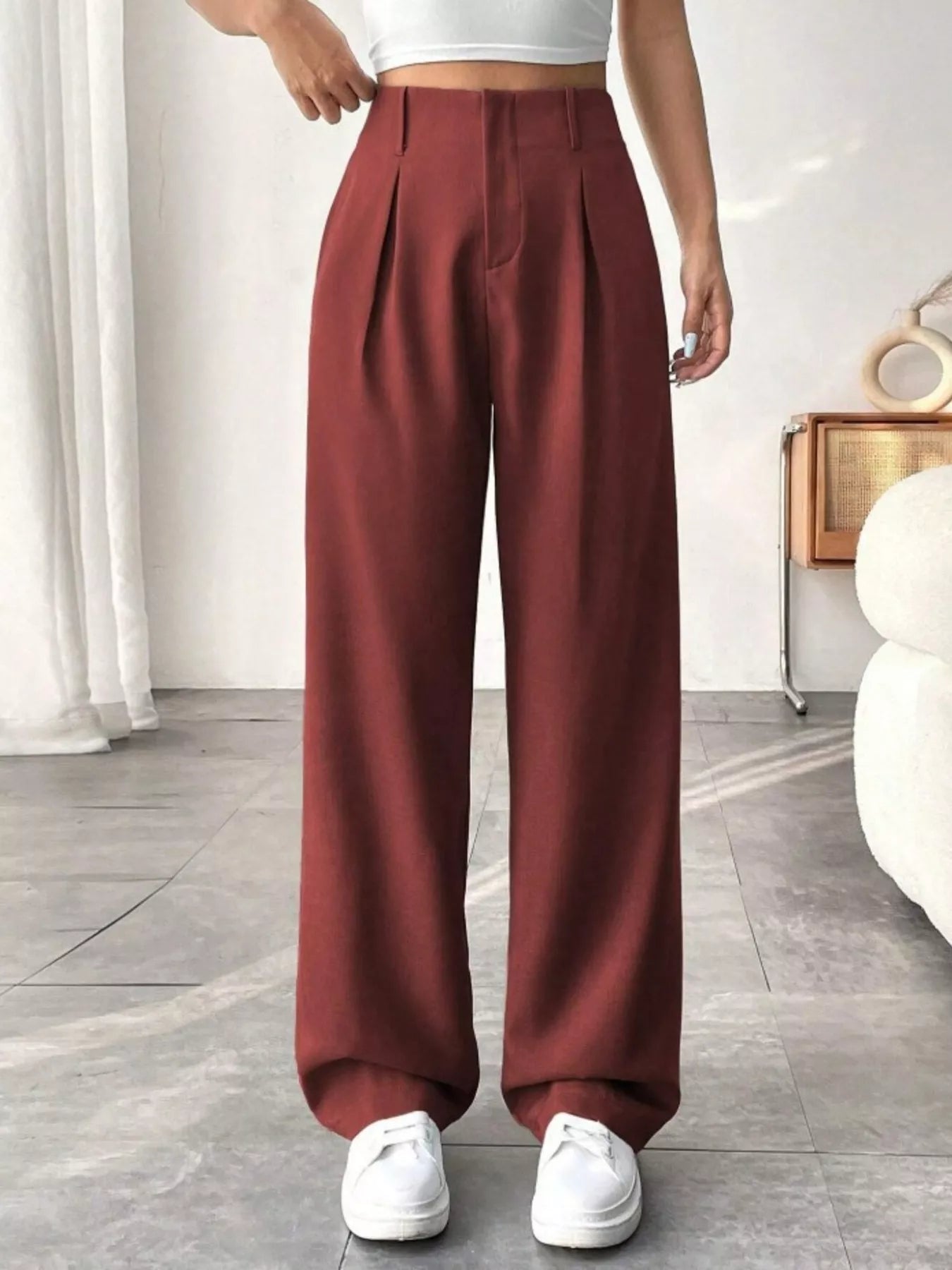 Wide Leg Pleated Pants - Seedandsoulful