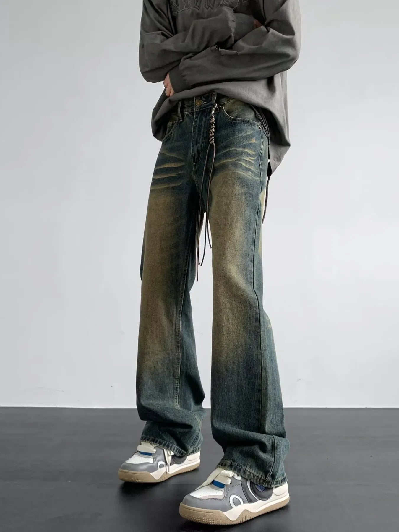 Men's Full Size Vintage Wash Loose Fit Jeans Plus Size - Seedandsoulful