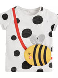 Children's Bee Applique Polka Dot T-Shirt - Seedandsoulful