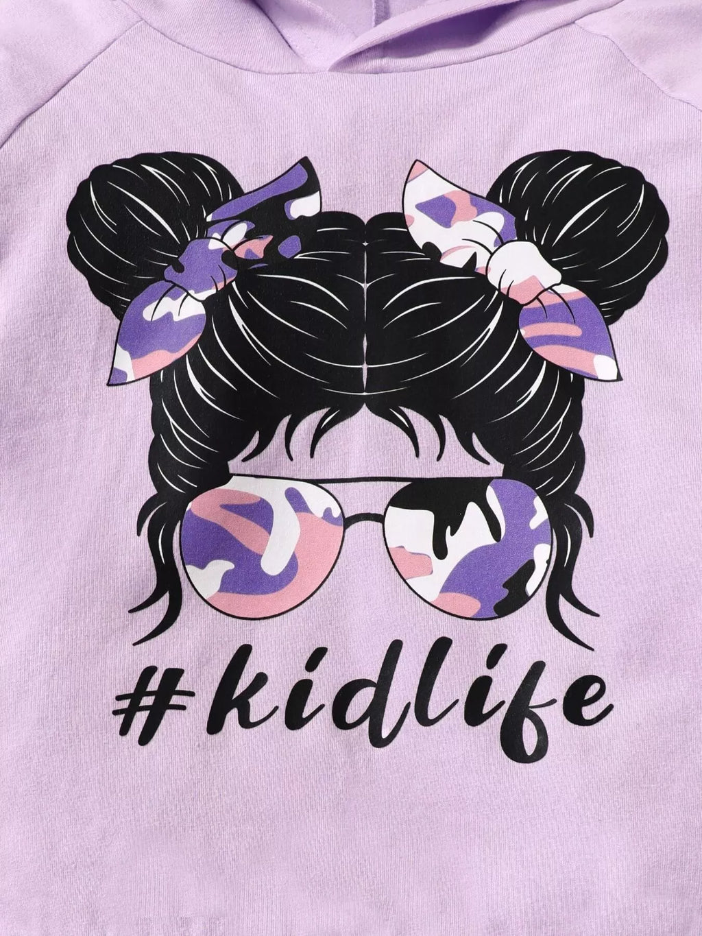 Children's Graphic Camo Print Hoodie & Pants Set - Seedandsoulful