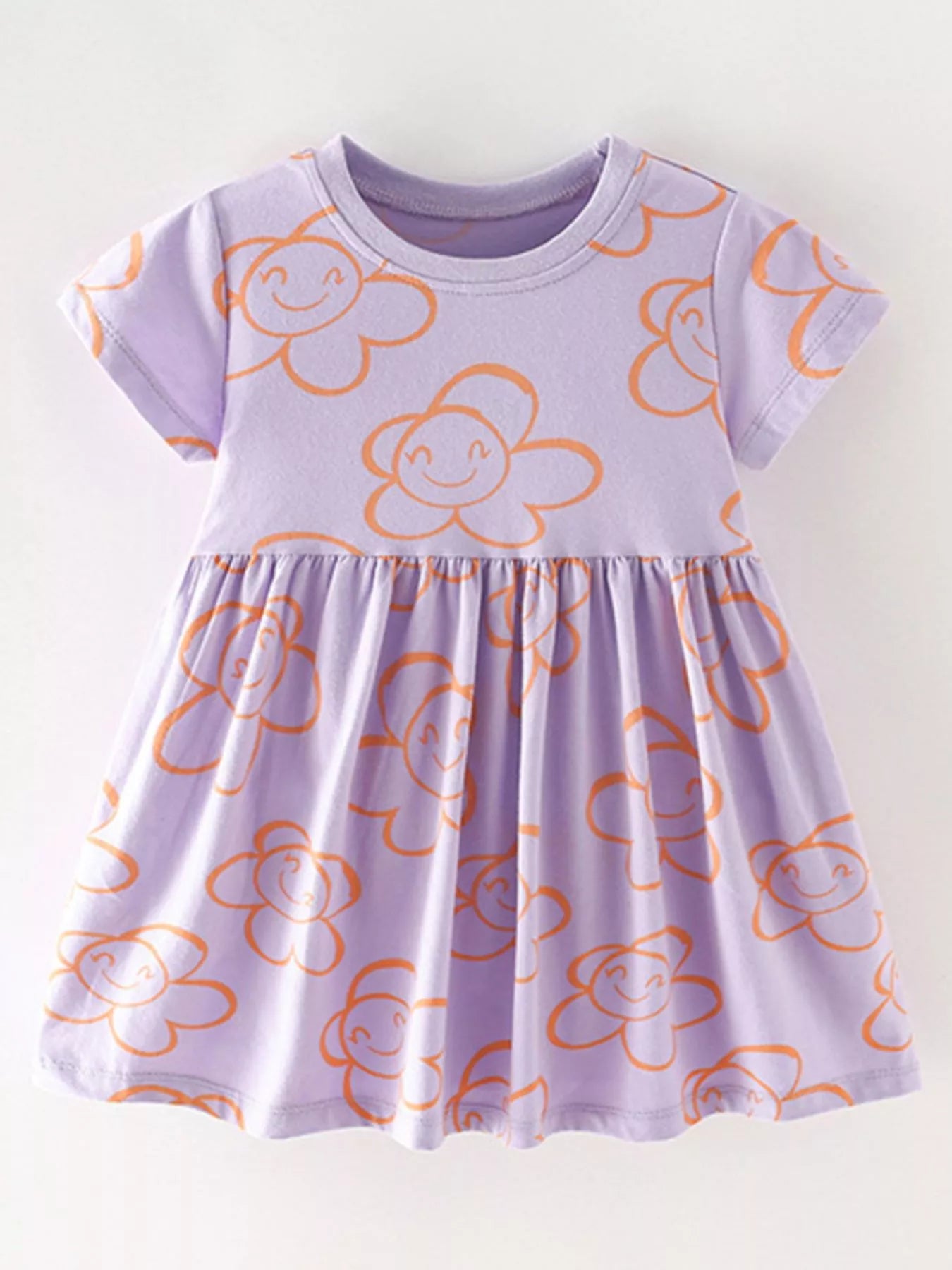 Children's Flower Print Casual Dress - Seedandsoulful