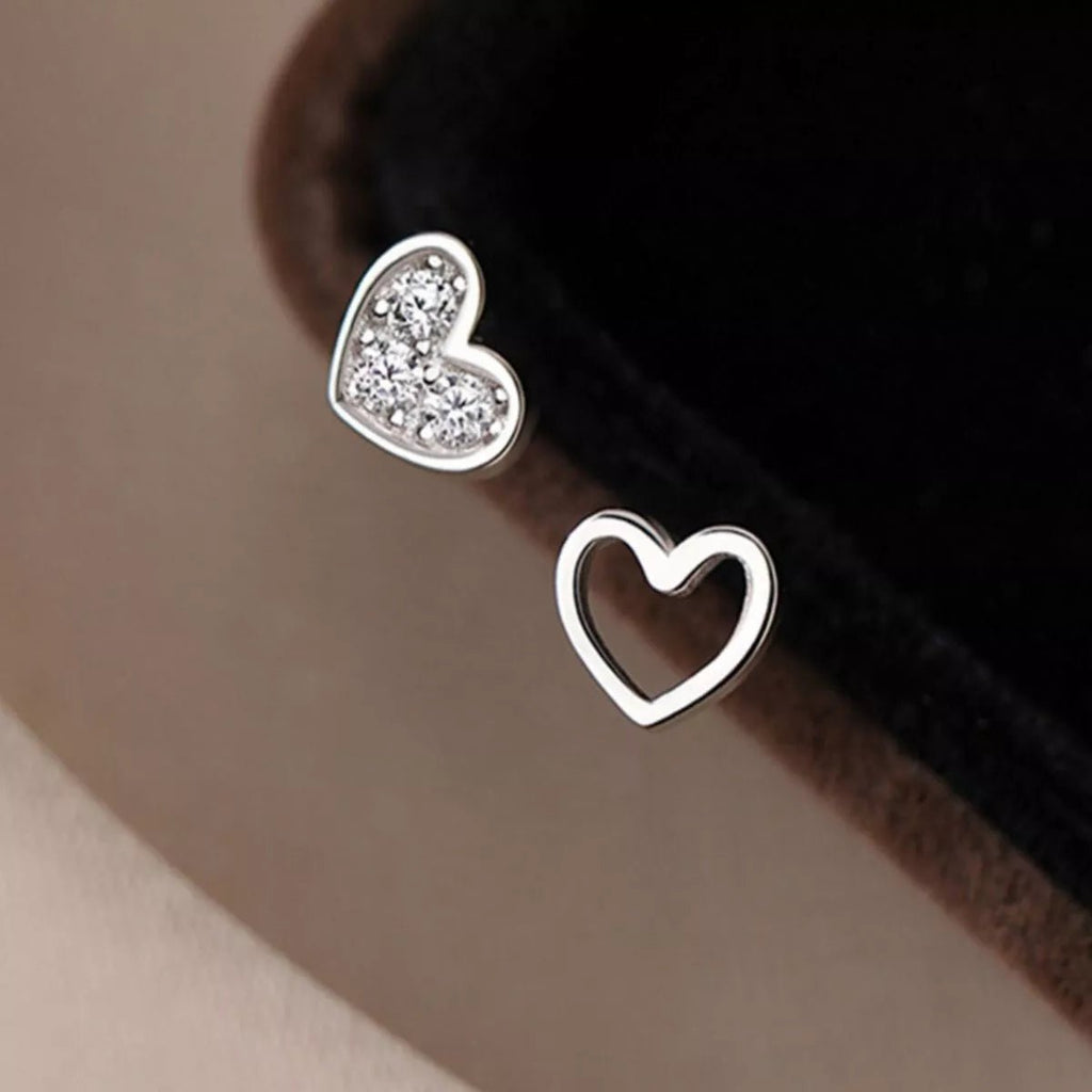 925 Sterling Silver Heart Stud Earrings - Seedandsoulful