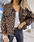 Leopard Raw Hem Denim Jacket - Seedandsoulful
